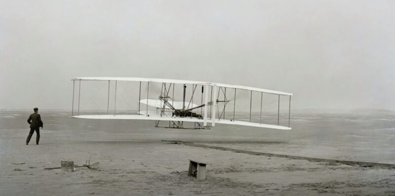 The Wright brothers first flight