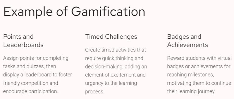 Example of gamification